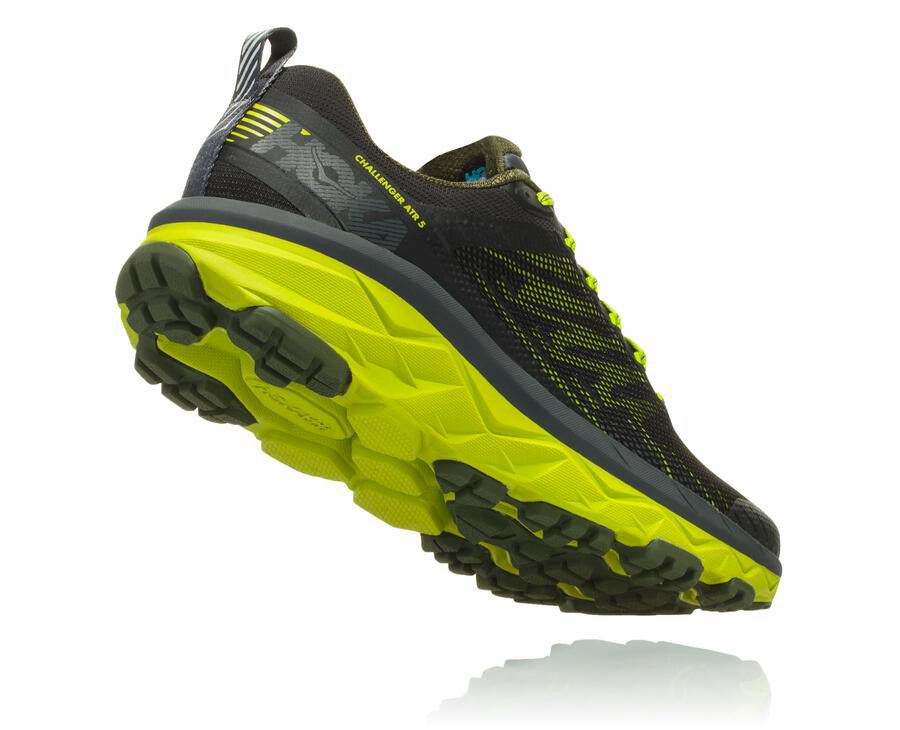 Hoka Australia One One Challenger ATR 5 - Mens Trail Shoes Black/Green - ZOFWP-2147